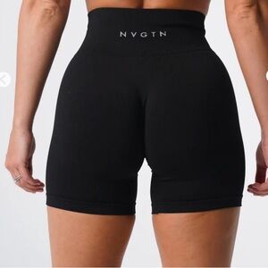 NVGTN Black Solid Seamless Shorts Medium